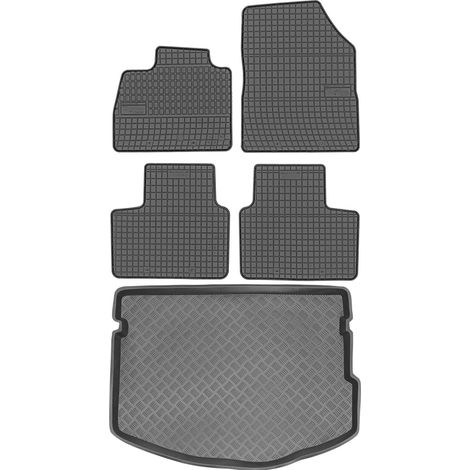 Renault Scenic IV Minivan de 2016 SET - Alfombrillas de goma para coche + alfombrilla para maletero