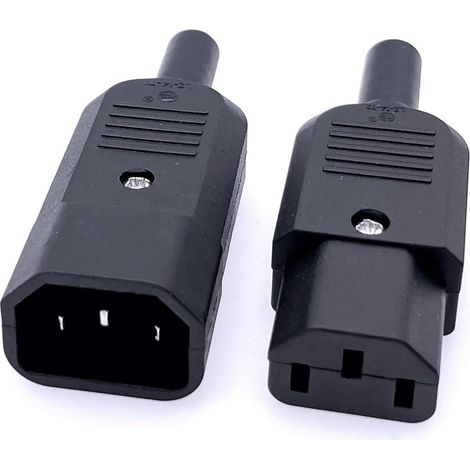 1 paire de fiches AC 250 V 10 A IEC C14 vers prise IEC C13, IEC 320 3 bornes 3 broches C13 femelle C14 mâle connecteurs adaptateur de prise de courant (1/5)