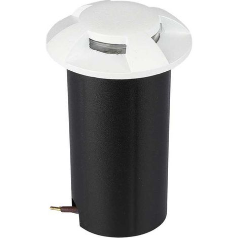 V-TAC VT-1171 Faretto calpestabile segnapasso led 1W interrato 4 fasci bianco caldo 3000K rotondo in alluminio bianco IP67 - sku 211469