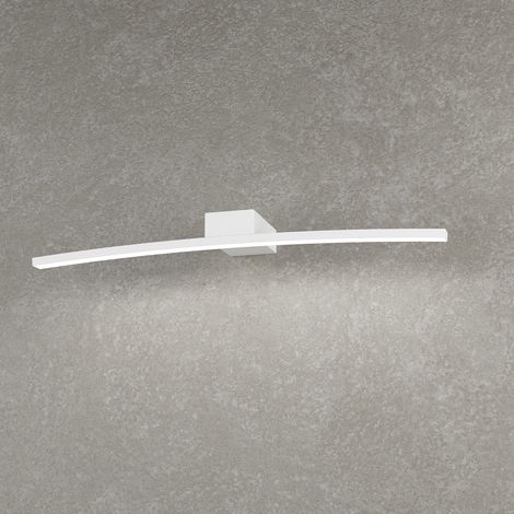 Applique Moderna Curved Metallo Bianco Diffusore Bianco Led 6W Calda 50Cm (1/6)