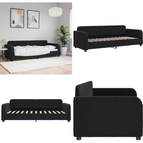 vidaXL Tagesbett Schwarz 80x200 cm Samt (1/5)