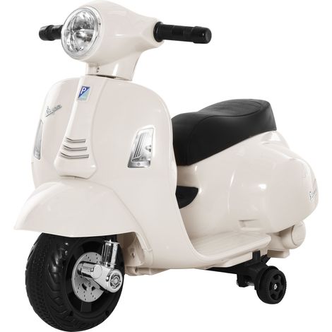 HOMCOM Moto per Bambini Marchio Vespa Batteria 6V Clacson e Fari 18-36 mesi (1/5)