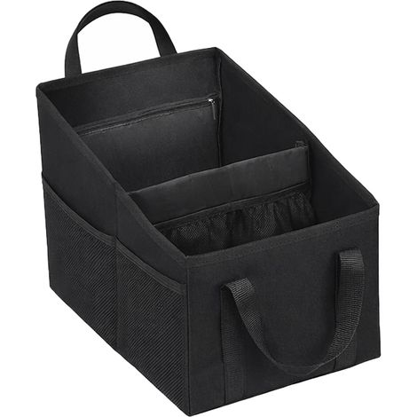 Organisateur Voiture Pliable Multifonctionnel Organisateur pour Siège de Voiture Coffre de Rangement Siege Avant avec Poignées Multipurpose Poches pour Jouets, Collations, Livres (1/5)
