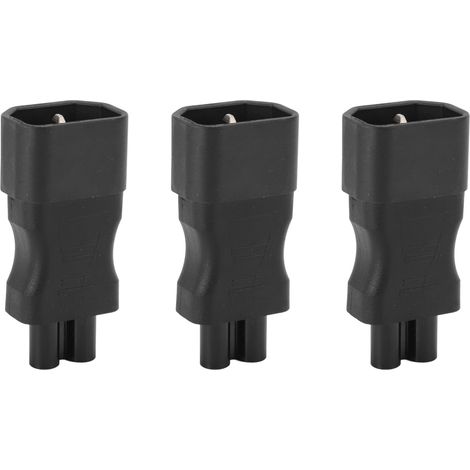 Lot de 3 adaptateurs secteur IEC320 C14 vers IEC320 C5, boîtier PVC, convertisseur C14 vers C5, 2,5 A - 10 A, 250 V, 2500 W (1/5)