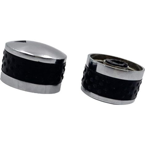 Meter Star Lot de 2 boutons de commande universels en métal pour barbecue à gaz, compatible avec tous les appareils électroménagers avec axe en « D » de 8,0 mm (1/5)