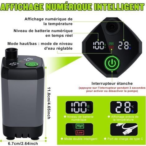 Camping-Duschset, tragbare Dusche, wiederaufladbare elektrische Duschpumpe, wasserdicht, mit Smart-Display und 4-Modus-Duschkopf für Outdoor-Aktivitäten wie Camping und Wandern (1/4)