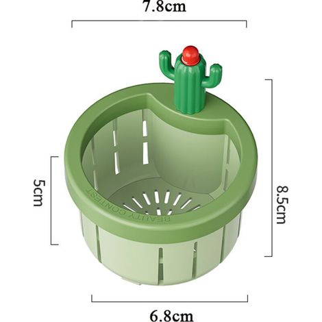 Lot de 2 passoires de vidange pour évier de cuisine en forme de cactus - Panier de vidange automatique - Multifonction - Utilisation domestique (1/3)