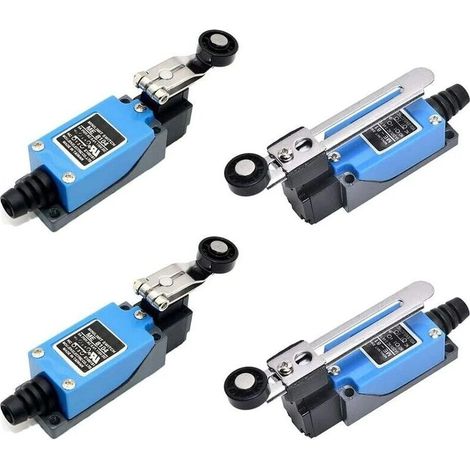 Adjustable limit switch, 4 pieces, momentary limit switch, metal limit switch, momentary actuation limiter, waterproof, electrically resistant (1/5)