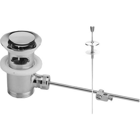 Nicoll – Bonde de lavabo automatique laiton chromé brillant – Clapet rentrant 60mm – Sortie 1'1/4 – Hauteur réglable 95-105mm (1/4)