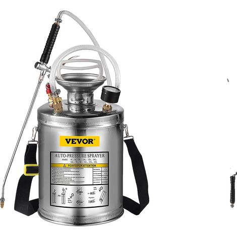 Pulvérisateur à main VEVOR, capacité de 1 à 3,5 gallons, en acier inoxydable durable (1/2)
