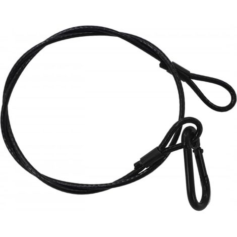 1 Elingue de sécurité 4 mm, Charge max 40kg, Longueur 85 cm, Gaine PVC noir, Pour éclairage