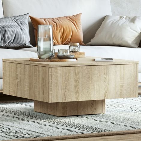 Vidaxl – Table basse fixe 60x60 cm en bois d'ingénierie chêne Sonoma – Surface robuste pour boissons et décorations – Facile à nettoyer