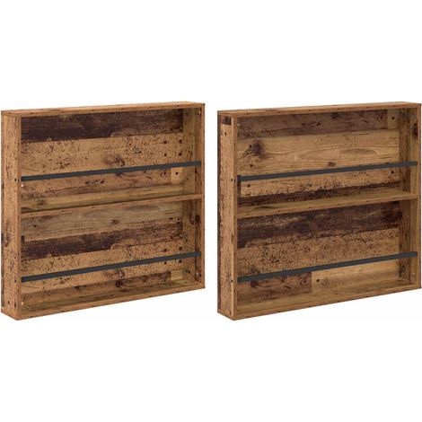 Maison Exclusive - Scaffale per riviste 2 pcs Legno vecchio 80 x 12 x 70 cm