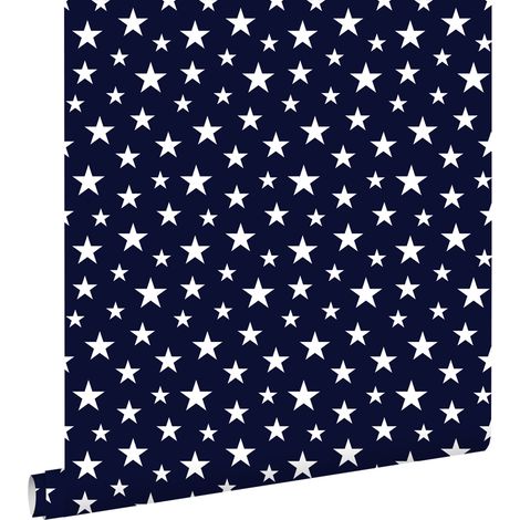 papier peint petites étoiles bleu foncé - ESTAhome (1/5)