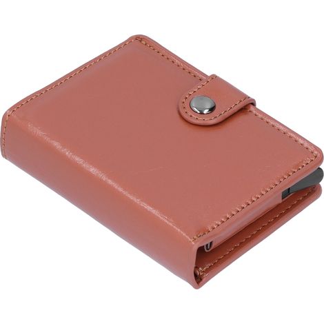 Porte-cartes de crédit anti-vol RFID pour homme, étui à cartes professionnelles portable, portefeuille abricot X68 (1/5)
