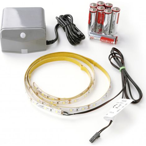 FACKELMANN LED ConturaLight Waschtisch Beleuchtung / Maße: ca. 55 cm breit / indirekte LED-Beleuchtung unter Waschbecken / austauschbares LED-Band fürs Bad / inklusive Bewegungsmelder mit Batterien"-"