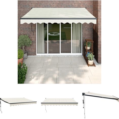 Markisenstoff - vidaXL Elektrische Markise mit Kurbel Creme 3x2,5 m - Aluminiumrahmen (1/5)