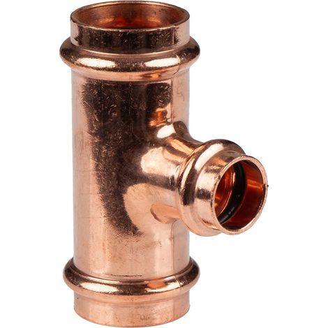 Kupfer Pressfitting T-Stück Mittelgang reduziert 28 x 18 x 28 mm V+M-Kontur DVGW