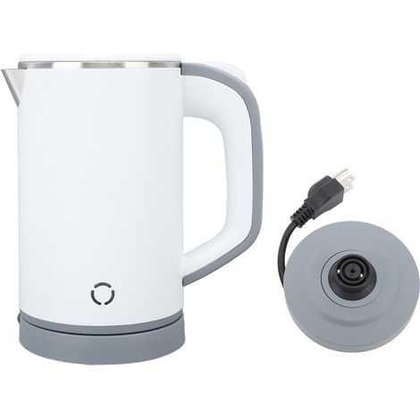 Bouilloire électrique double paroi en acier inoxydable 800ml, chauffe-eau électrique blanc, prise US 110V 60Hz (1/5)