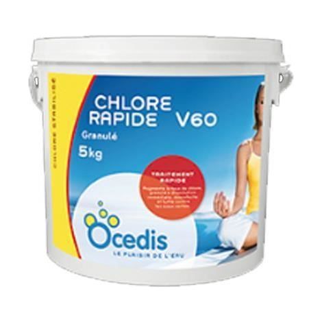OCEDIS - Chlore rapide V60 granulé piscine - Chlore stabilisé - 5kg