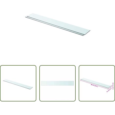 Wandregal - Regalböden 2 Stk. Glas Transparent 90 x 12 cm (1/5)