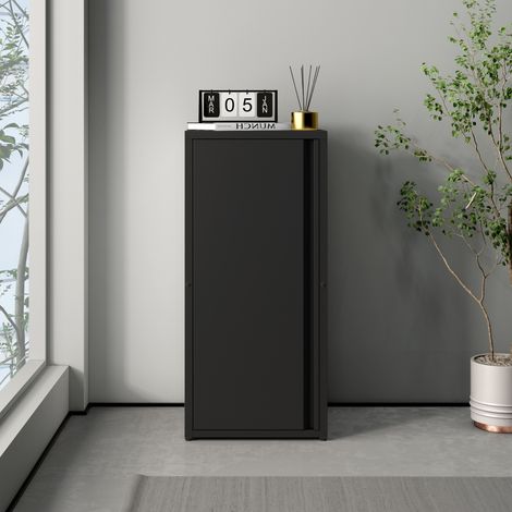 Armadio a Colonna Burlöv in Metallo Mobile per Archivio 88 x 40 x 35 cm Nero [en.casa] (1/5)