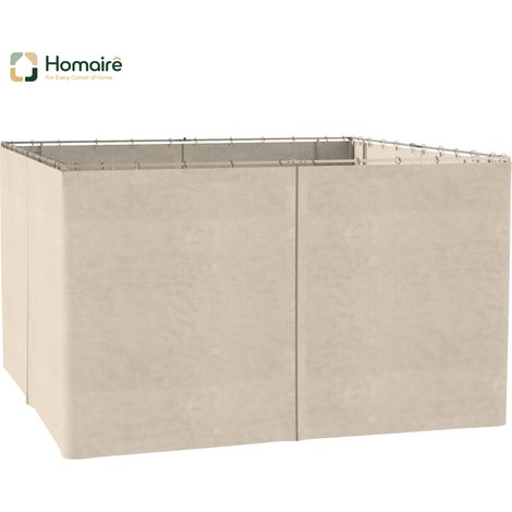 HOMAIRE Pavillon 3x4 m beige en polyester avec 4 parties latérales, idéal pour les garden-partys