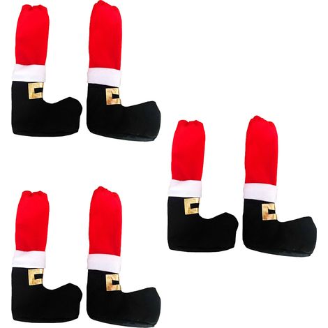 Housse Pour Pied De Chaise - Housse Pour Pied De Table - Motif Noel - En Tissu Non Tissé - Lot De 4 (1/5)