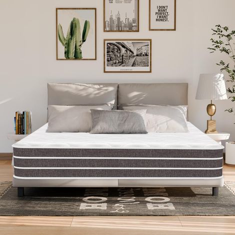 Matelas 140x190 cm, épaisseur 26 cm.Spinal Support Hybrid Mattress - Memory Foam & Pocket Springs,7 Zones,Conçu ergonomiquement