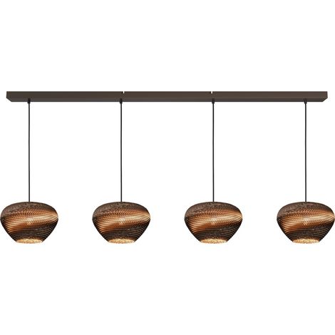 Lampe suspendue à 4 lumières Cartone avec des cagoules Think Paper - 2511-15-160-4-29