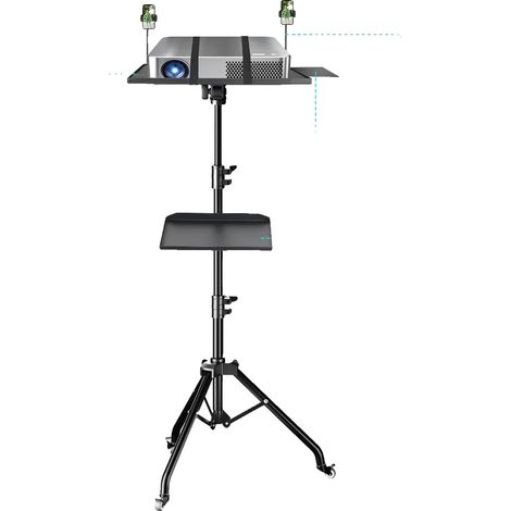 Trépied de projecteur, hauteur réglable, structure métallique robuste, 145cm avec des roues (1/2)