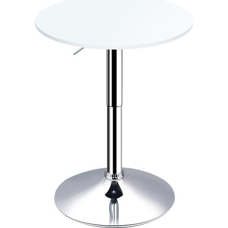Table de bar ronde mange-debout table de bistro hauteur réglable 69-93 cm et plateau pivotant, base en métal