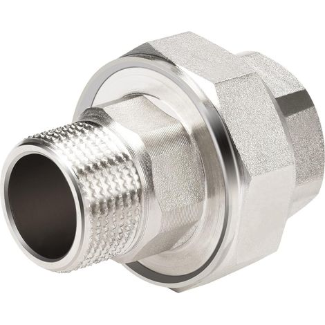 Vernickelte Kupfer-Gewindefittings mit 3/4-Zoll-Innen-/Außengewinde (IG/AG) und konischer Dichtfläche, geeignet für zuverlässige Hydraulikverbindungen (1/5)