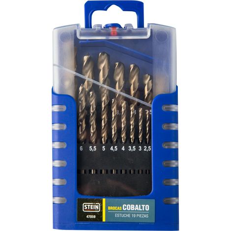 JUEGO BROCAS COBALTO STEIN 1 A 10 MM DIN 338 19 PIEZAS (1/3)