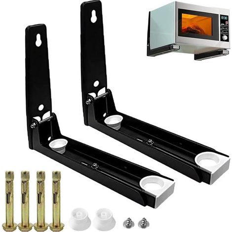 Mikrowellenhalterung 2-teilig Edelstahl Verstellbare Mikrowellen-Wandhalterung Mikrowellenhalter Mikrowellengestell Wandregalstütze Montagesystem (1/5)