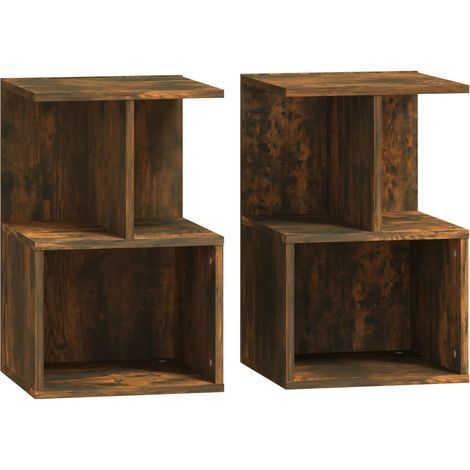 Comodini 2 pz Rovere Fumo 35x35x55 cm in Legno Multistrato vidaXL