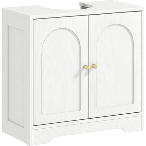 Meuble sous lavabo avec/sans Pédestal Socle 60 x 30 x 65 cm Blanc (1/5)