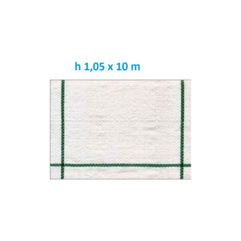 TELO PER PACCIAMATURA BIANCO QUADRETTATO TESSUTO POLIPROPILENE ANTISTRAPPO - mt 10 x 1,05 H