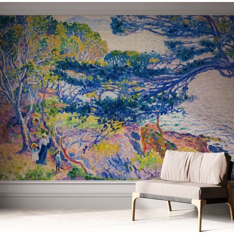 Selbstklebende Tapete - Wanddekoration Wohnzimmer - Tapete Schlafzimmer Impressionistische Landschaft 312x219 cm (1/5)