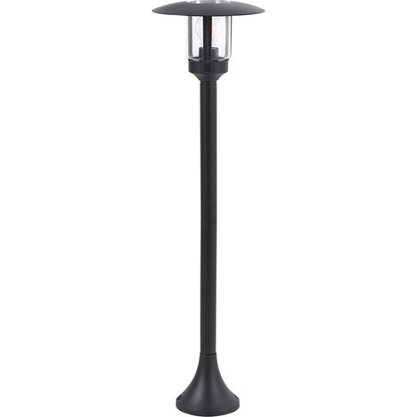 Lámpara de bolardo de jardín moderno farola para sendero 98 cm aluminio negro Tizu