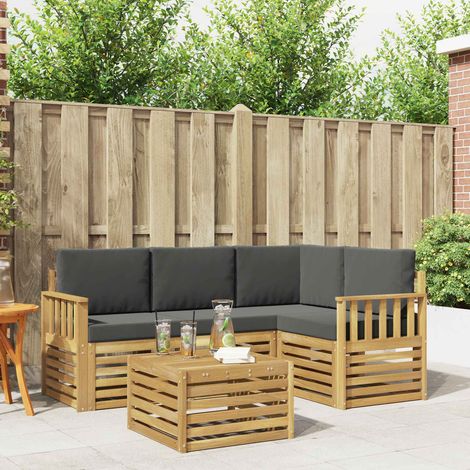 vidaXL Outdoor-Sofagarnitur 5 pcs Weiß und Anthrazit 59 x 59 x 37 cm (1/5)