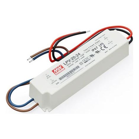Meanwell LPV-20-24 Schaltnetzteil mit Einzelausgang 24V 20W 0,84A wasserdicht IP67 (1/3)
