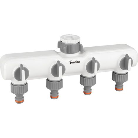Collecteur à 4 voies avec filetage femelle 1"-3/4" et vannes à ligne blanche