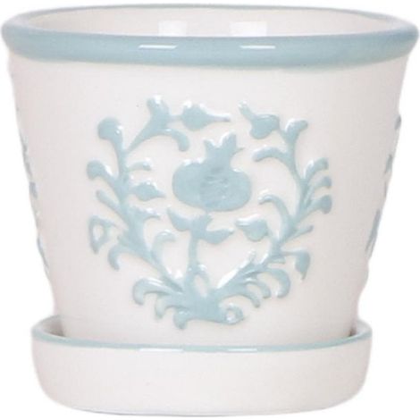 Cache-pot Malaga en Céramique Turquoise Décoration Intérieure Style Porcelaine Ø 6 cm - PANGIVO