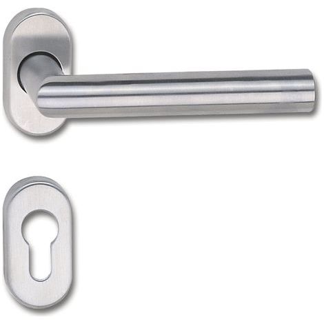 Marc HESI Maniglia di acciaio inox ganitur Riga su rosetta ovale | | con telaio tubolare 1 Set | Niro | inox (1/2)