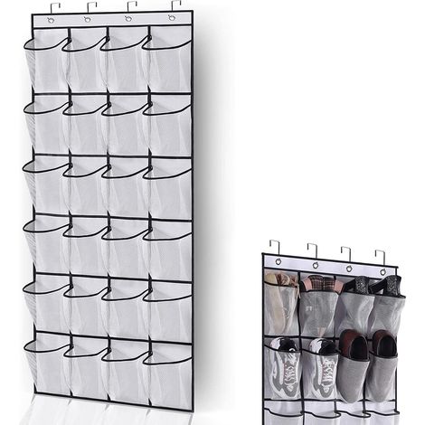 Organiseur Suspendu Porte - Rangement Chaussures Poche Maille - Pour Chambre Salle De Bain Placard - 1 Pièce (1/5)