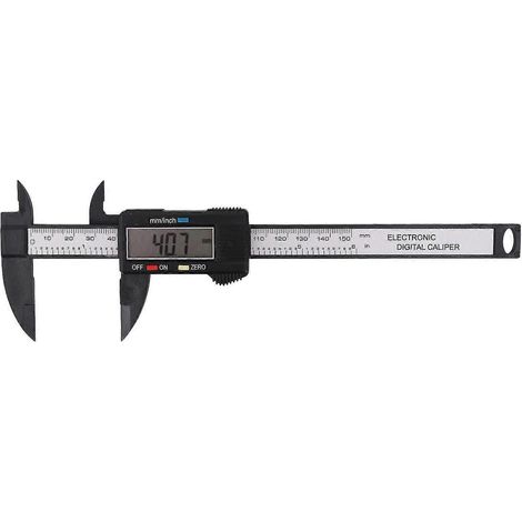 150 mm/6" Digitaler LCD-Messschieber - Schwarz/Silber
