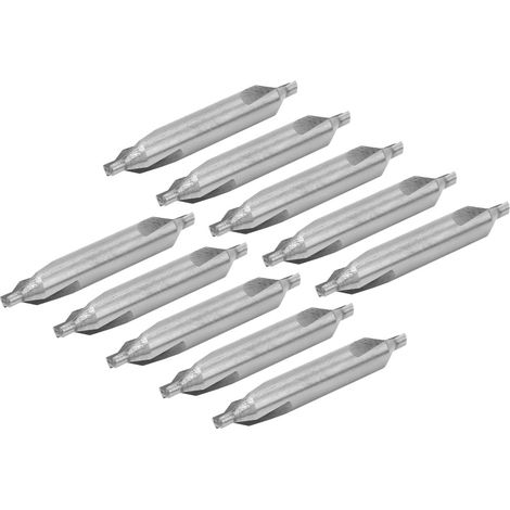 Jeu de 10 forets à centrer en acier HSS 4341 à queue cylindrique, 2,5 mm (1/5)