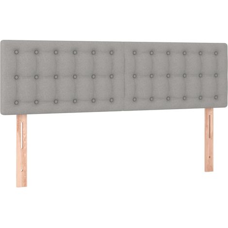 Testiera letto accessorio mobile camera da letto in 2 parti 72 x 5 x 78/88 cm tessuto grigio chiaro TDL0206433