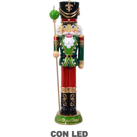 Soldatino resina con led nero cm47x44h156